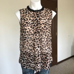 Vince Camuto Leopard Sleeveless Top
